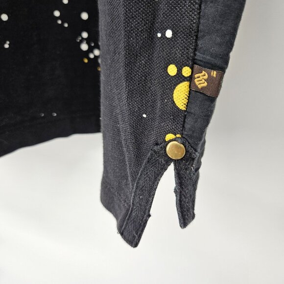 Rocawear Shirt Mens XL Black Yellow Splatter Paint NYC Chapter Pocket Hip Hop - Picture 9 of 14